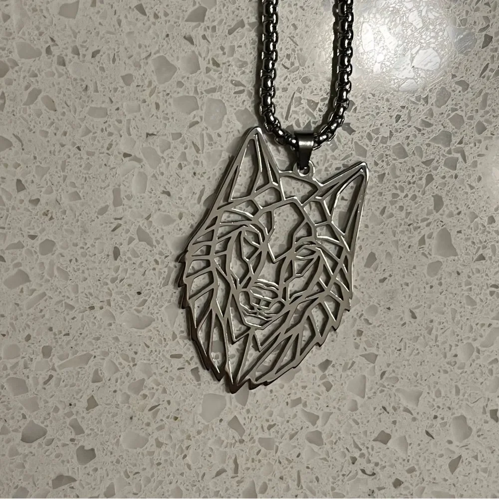 Wolf Pendant Necklace, Stainless Steel‎ Jewelry for Jewelry Gift